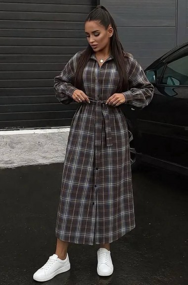 Платье-рубашка в клеточку IMMA-397A599B680