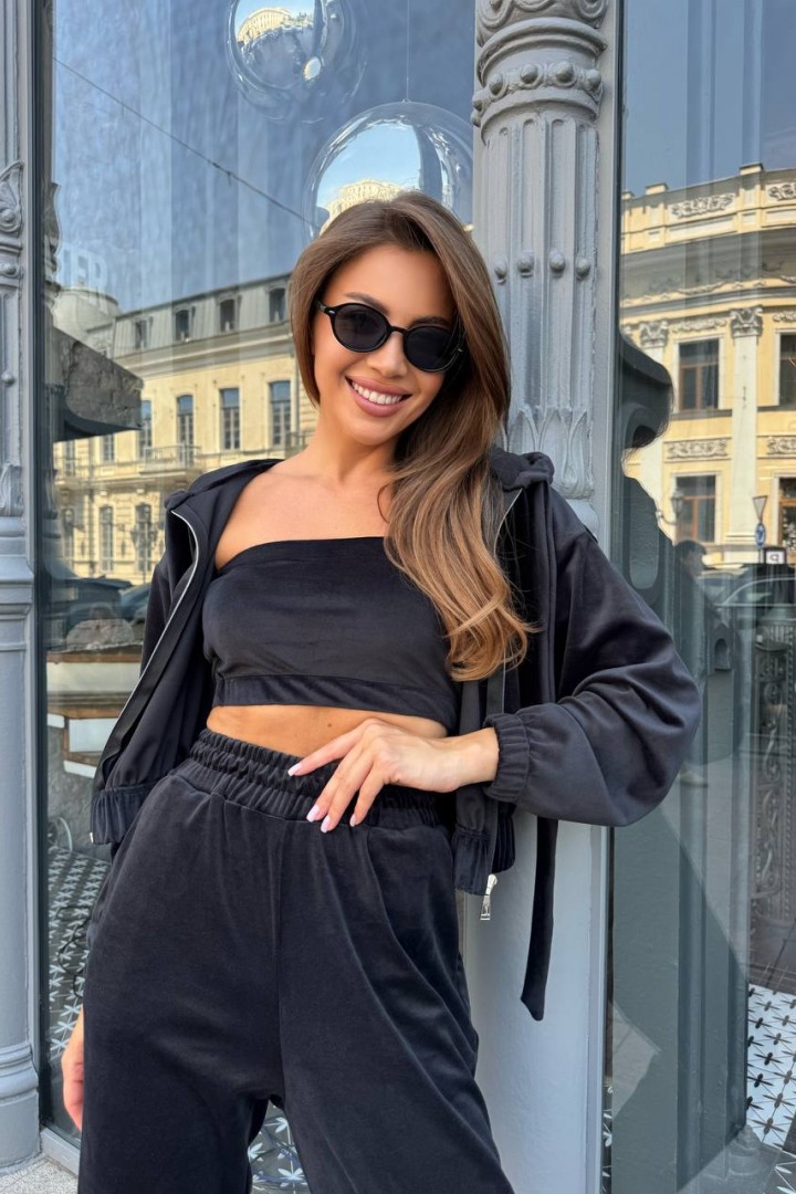 Велюровый костюм тройка HEB-1011A610