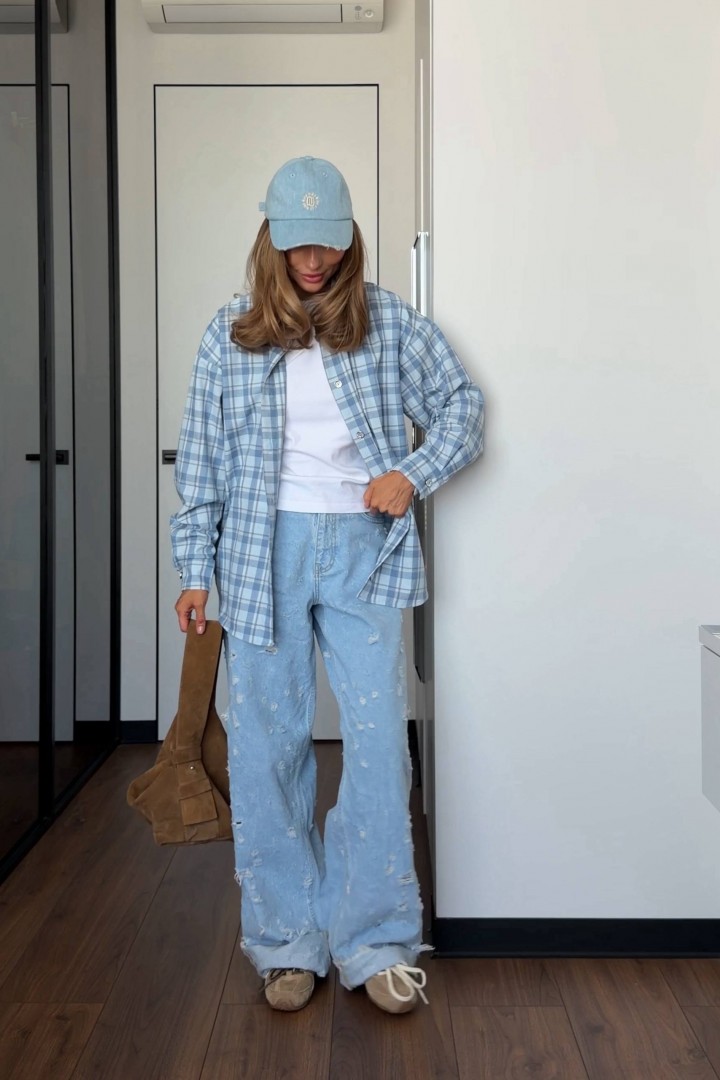 Сорочка в клітку BLO-929A500