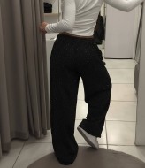 Трикотажные брюки со стразами LK-381A550