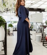 Длинный шелковый халат EY-221456