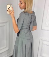 Комбіноване плаття з різних тканин NJ-OKO-113A10