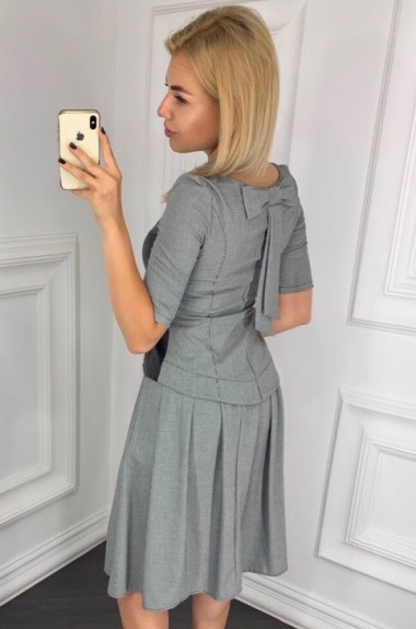 Комбинированное платье из разных тканей NJ-OKO-113A10 Комбинированное платье из разных тканей NJ-OKO-113A10