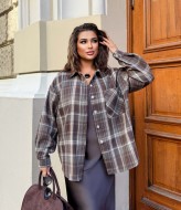 Оверсайз рубашка женская в клетку  NA-3851A545