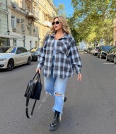 Оверсайз рубашка женская в клетку  NA-3851A545