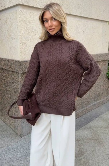 Свитер косами KC-0508A900 Свитер косами KC-0508A900