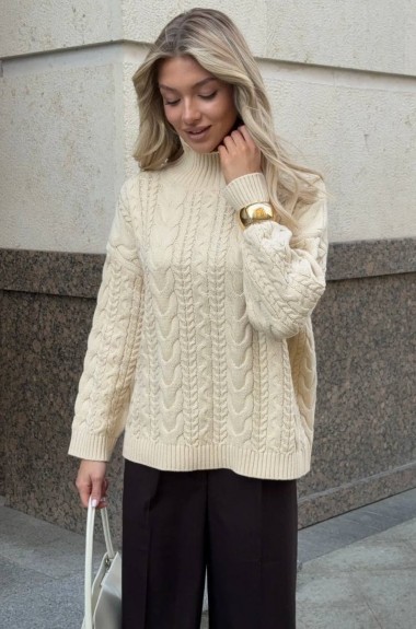 Свитер косами KC-0508A900 Свитер косами KC-0508A900