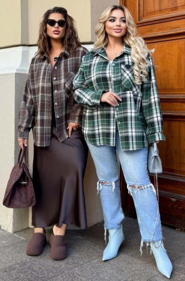 Оверсайз рубашка женская в клетку  NA-3851A545