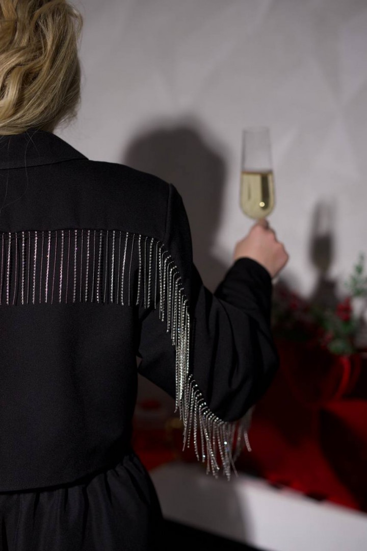 Піджак з бахромою із страз YM-7130A28