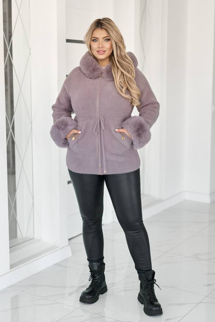 Легка шуба з хутром MAX-9046A1250