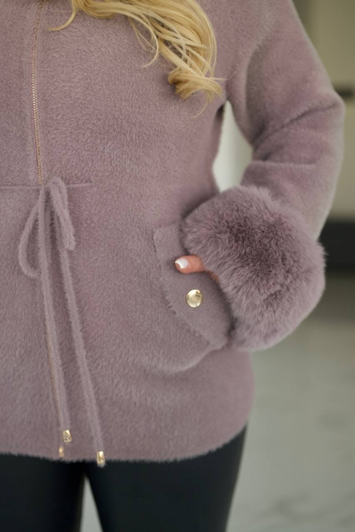 Легка шуба з хутром MAX-9046A1250