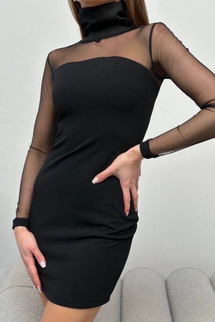 Обтягивающее черное платье MD-226A229