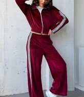 Велюровый костюм с лампасами AVB-0271A650