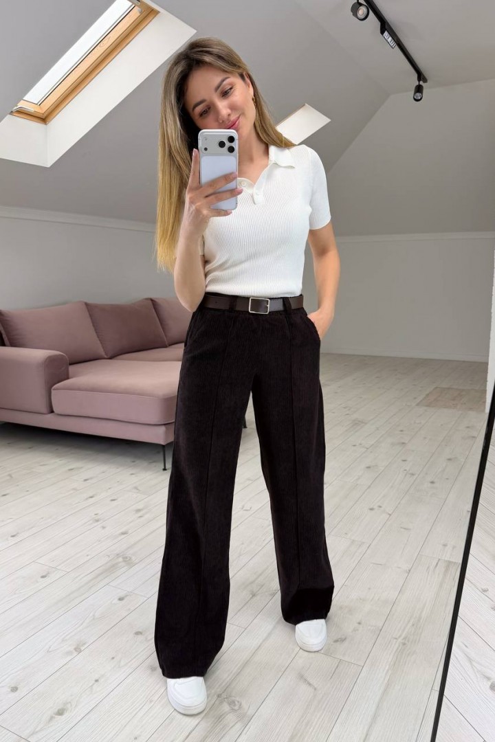 Брюки из вельвета на резинке KG-44A400B450