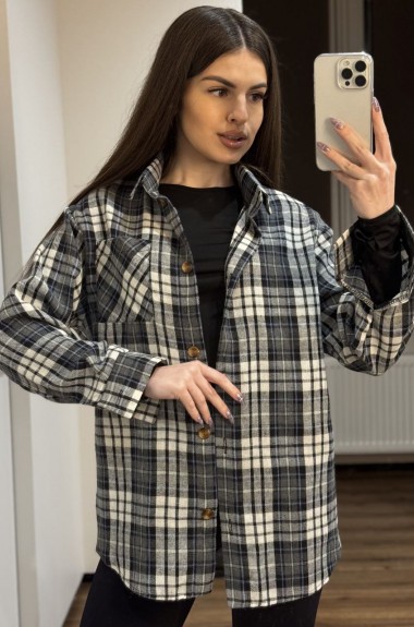 Трендовая рубашка в клетку MIK-2480A390