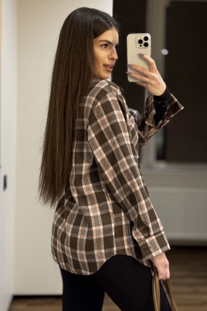 Трендовая рубашка в клетку MIK-2480A390