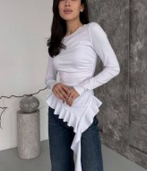 Стильный лонг с воланами MIK-5174A259