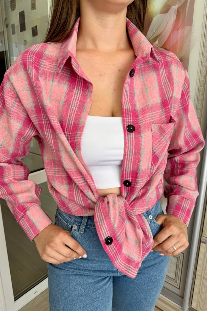 Трендовая рубашка в клетку MIK-2480A390