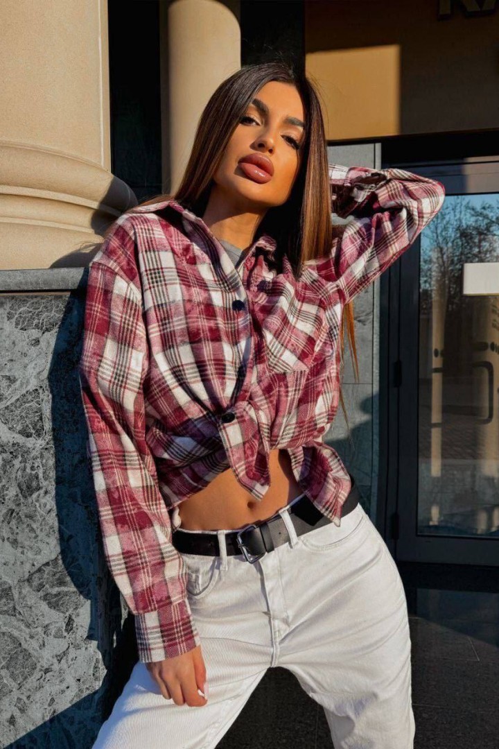 Трендовая рубашка в клетку MIK-2480A390