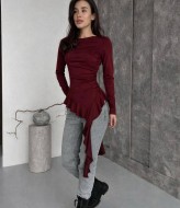 Стильный лонг с воланами MIK-5174A259