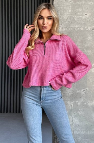 Вʼязаний светр на блискавці EVD-326A399