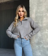 Вязаный свитер на молнии EVD-326A399