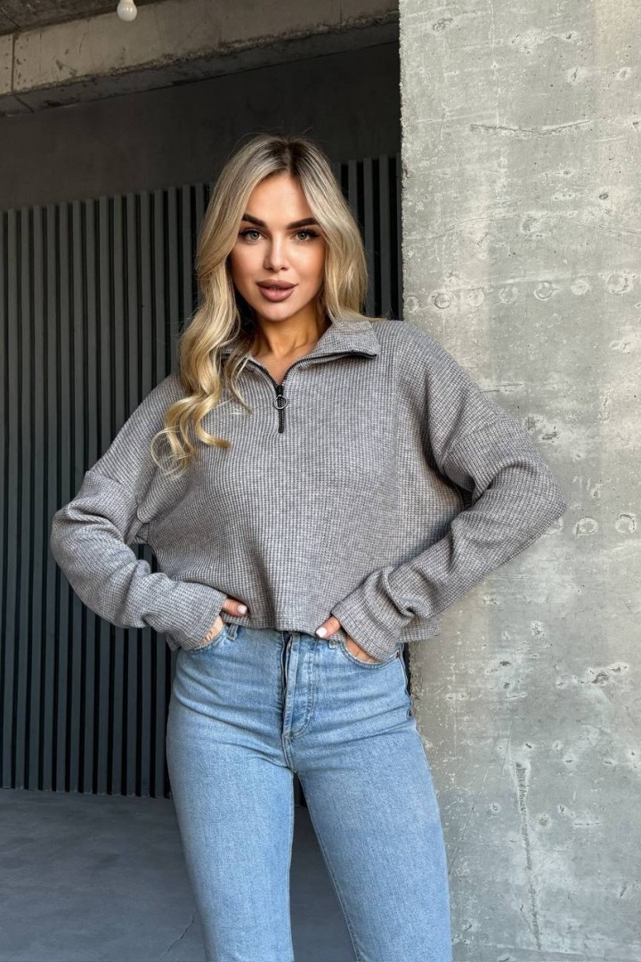 Вязаный свитер на молнии EVD-326A399