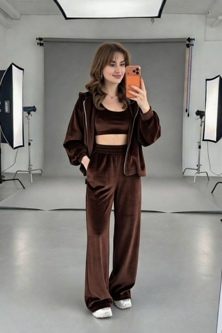 Велюровый костюм тройка EVD-402A599