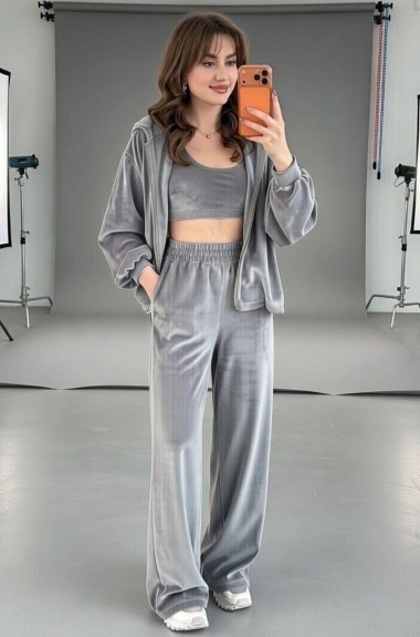 Велюровый костюм тройка EVD-402A599