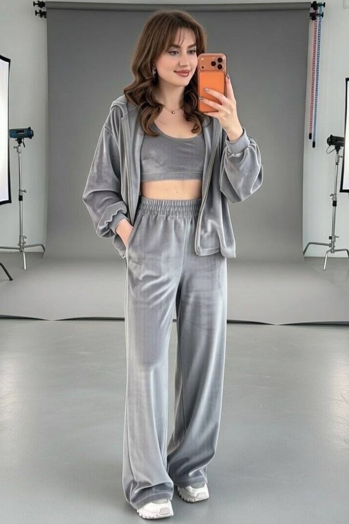 Велюровый костюм тройка EVD-402A599