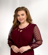 Платье с полупрозрачными рукавами из сетки LISA-289A480