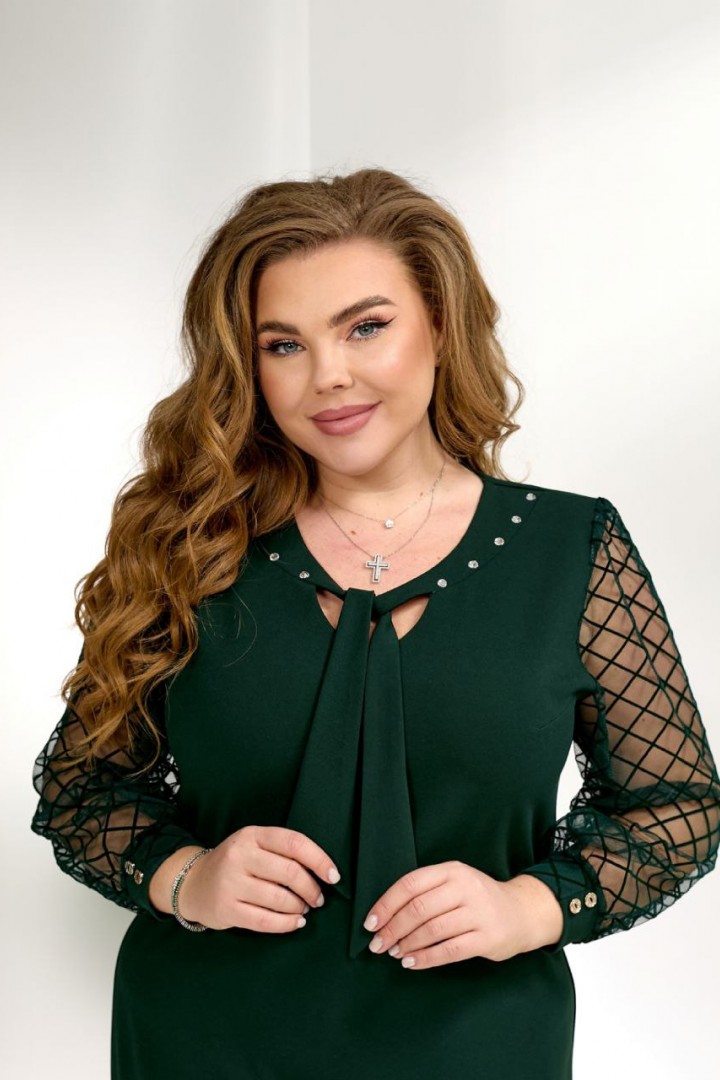 Платье с полупрозрачными рукавами из сетки LISA-289A480