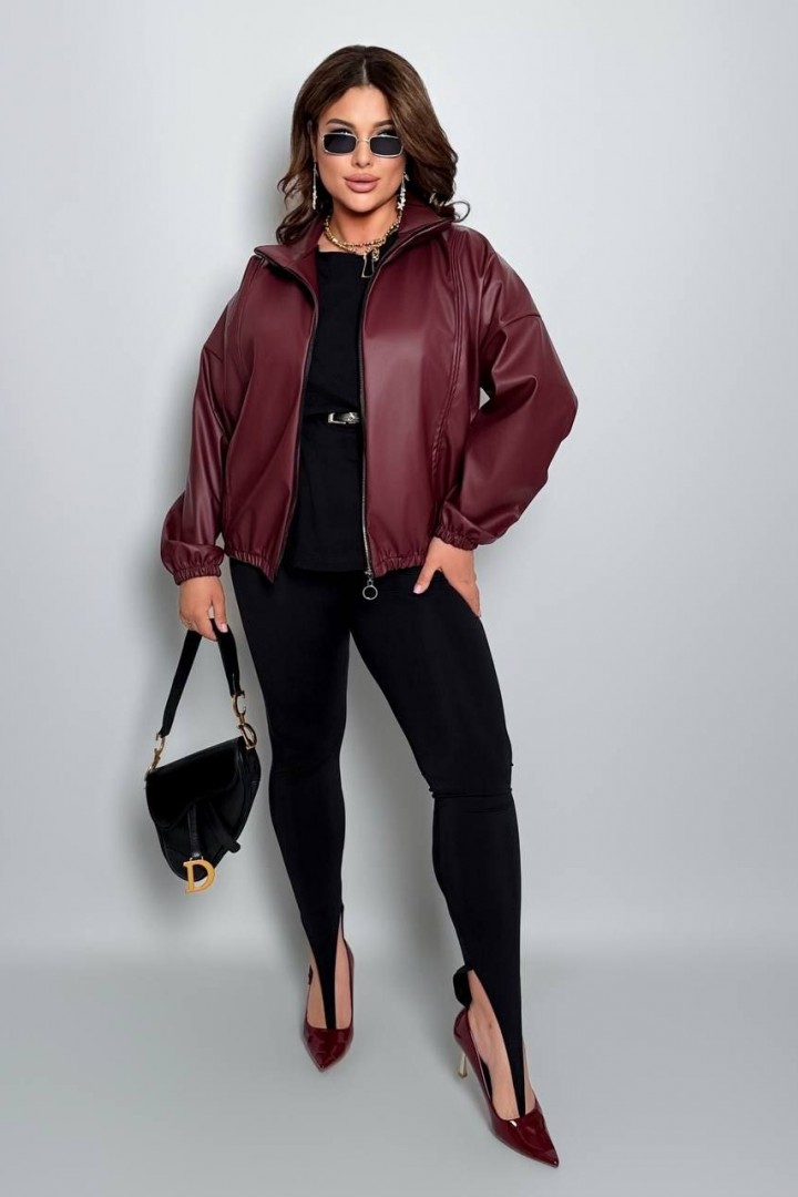 Кожаная куртка на молнии AD-8013.1A650