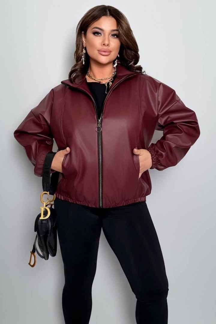 Кожаная куртка на молнии AD-8013.1A650