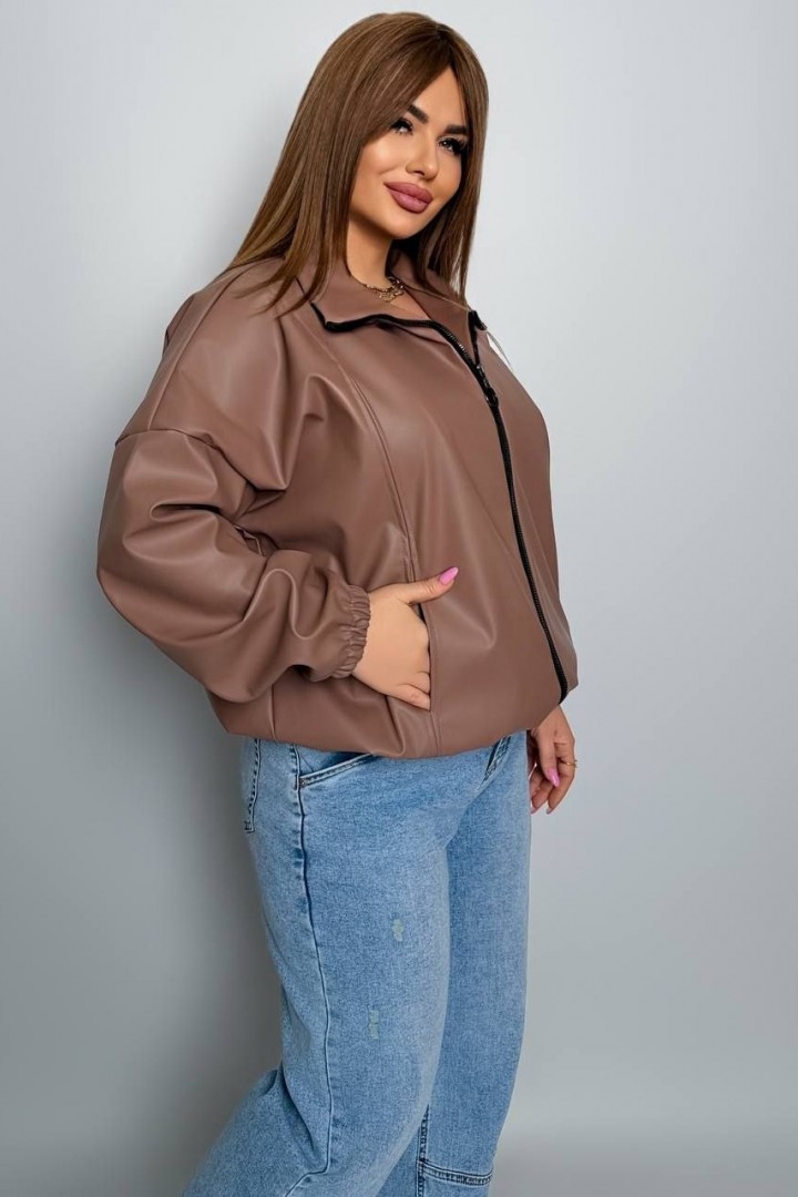 Кожаная куртка на молнии AD-8013.1A650