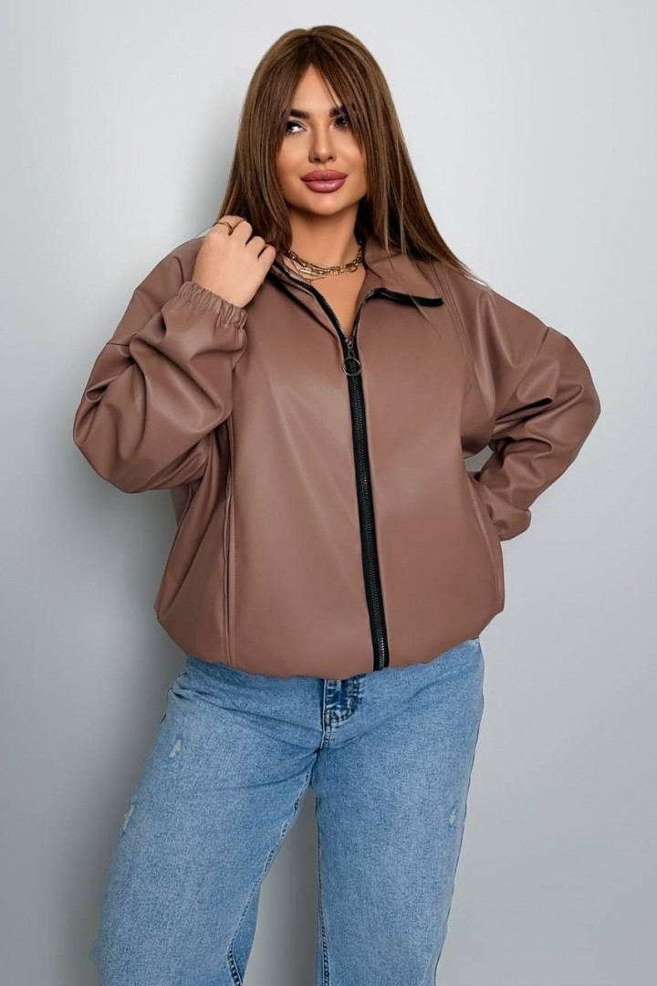 Кожаная куртка на молнии AD-8013.1A650