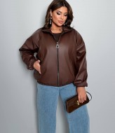 Кожаная куртка на молнии AD-8013.1A650