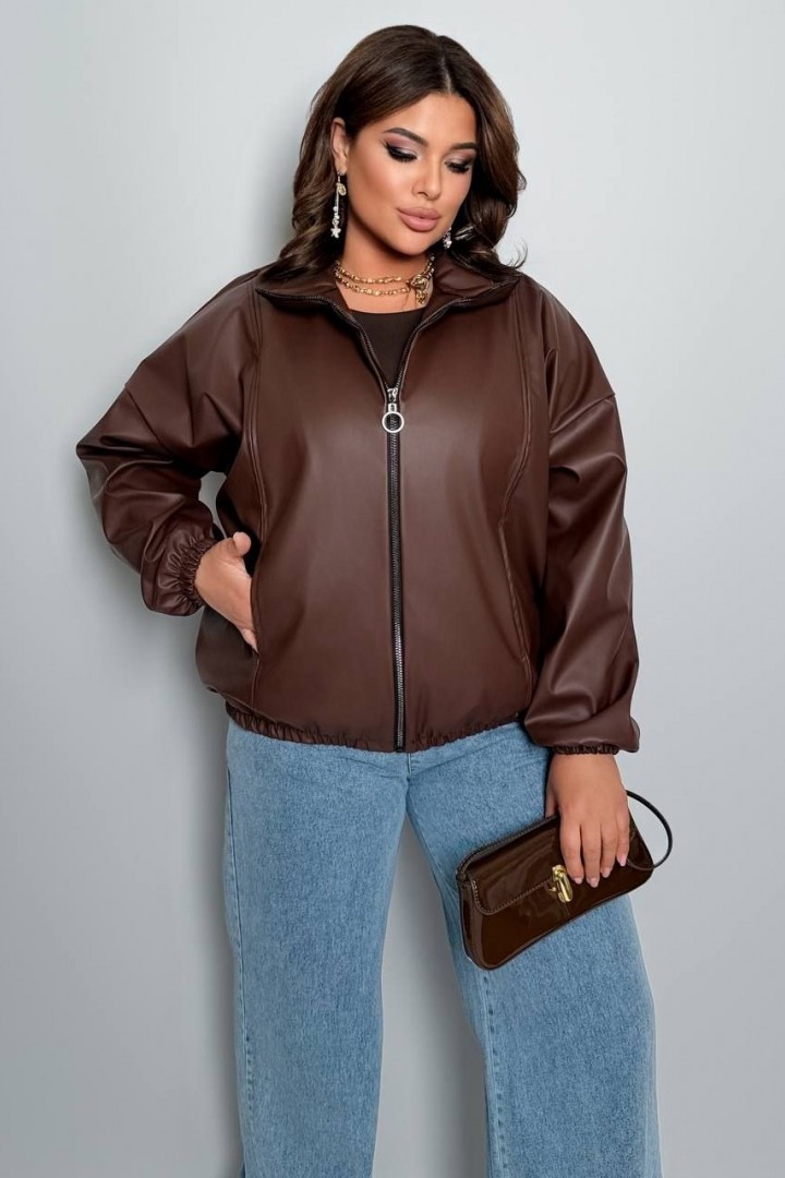 Кожаная куртка на молнии AD-8013.1A650