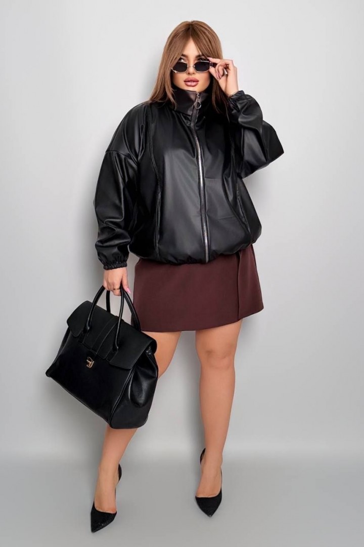 Кожаная куртка на молнии AD-8013.1A650