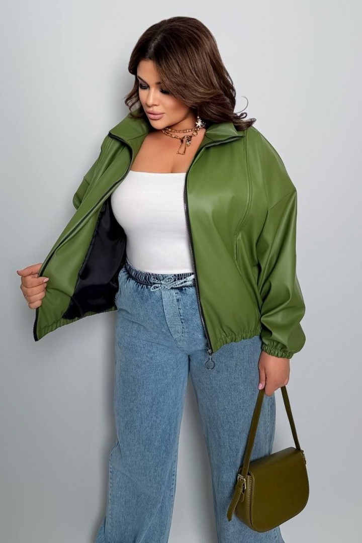 Кожаная куртка на молнии AD-8013.1A650