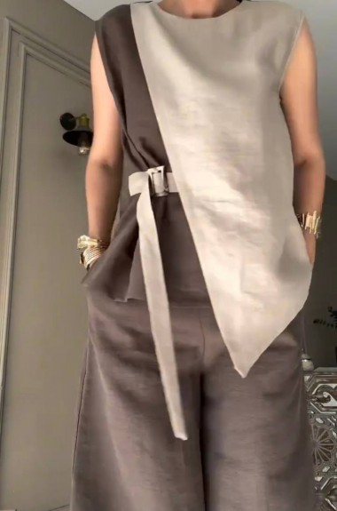 Льняной прогулочный костюм LOU-1419A850