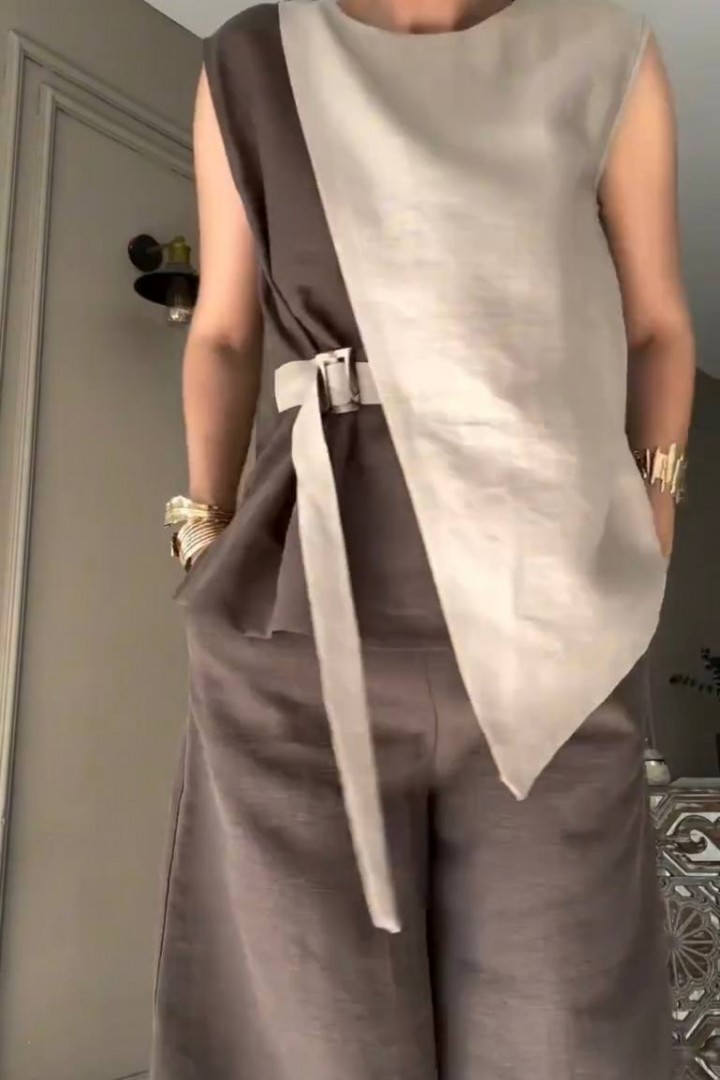 Льняной прогулочный костюм LOU-1419A850