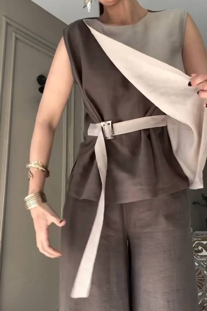 Льняной прогулочный костюм LOU-1419A850