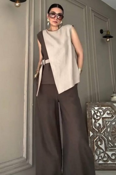 Льняной прогулочный костюм LOU-1419A850