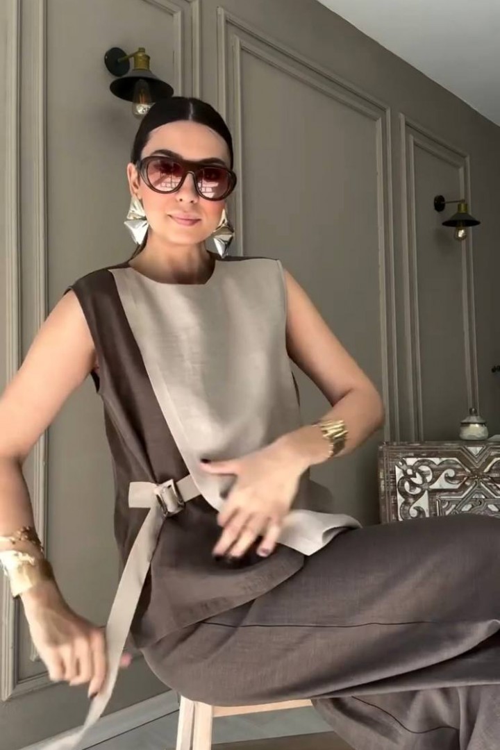 Льняной прогулочный костюм LOU-1419A850