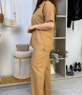 Льняной брючный костюм ME-545A720