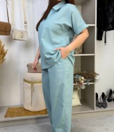 Льняной брючный костюм ME-545A720