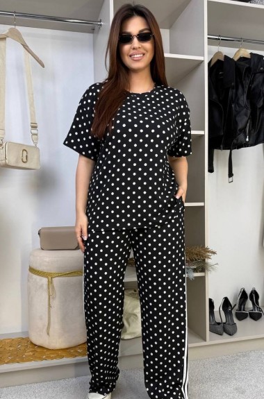 Прогулянковий костюм в горошек ME-546A750