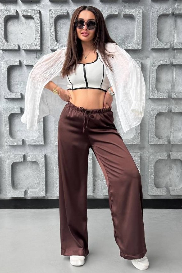 Шелковые брюки палаццо XOF-7015A300