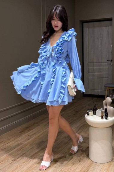 Женское платье с рюшами MUS-120A680